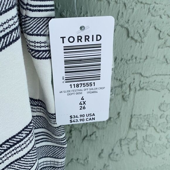 Torrid NWT Sz 4X Super Soft Off The Shoulder - Picture 6 of 10